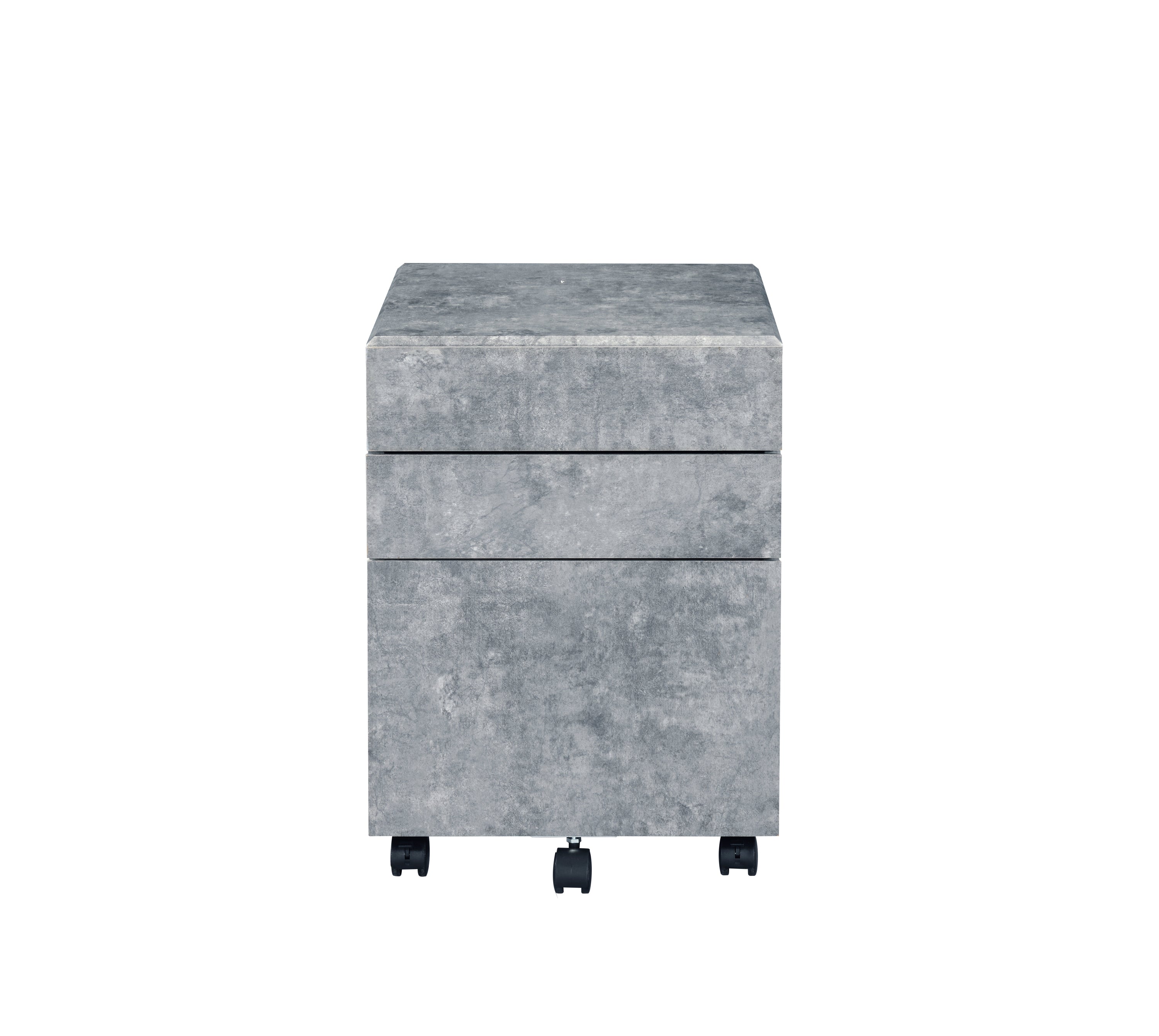 Jurgen Faux Concrete & Silver Finish File Cabinet | Premium Home Decor - Grand Goldman