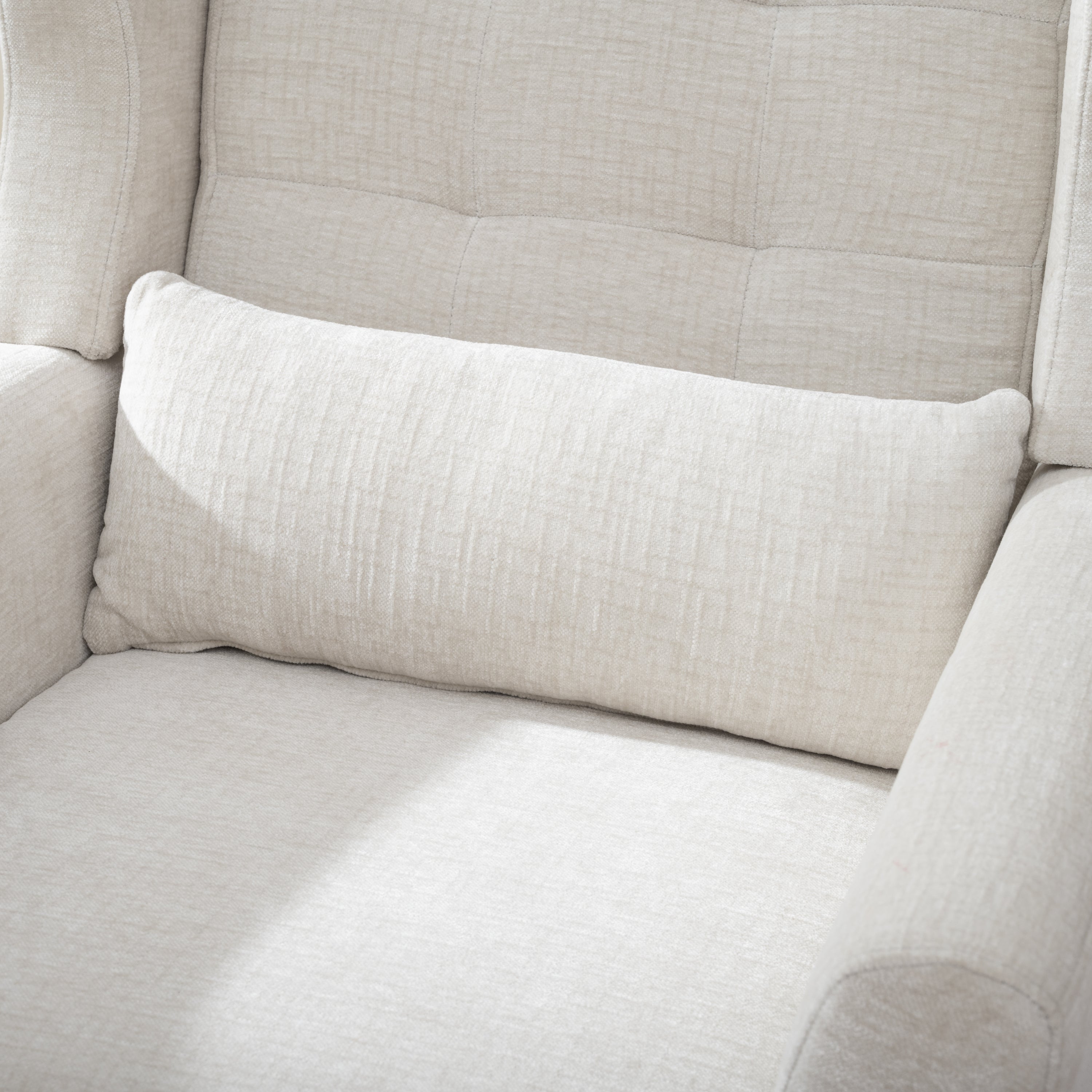 Modern Accent Chair Upholstered Foam Filled Living Room Chairs Comfy Reading Chair Mid Century Modern Chair with Chenille Fabric Lounge Arm Chairs Armchair for Living Room Bedroom (Beige) - Grand Goldman Shop