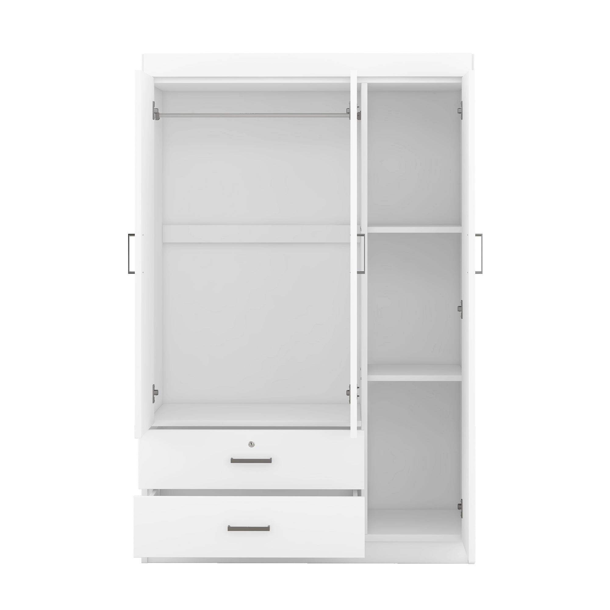 3-Door Wardrobe with 2 Drawers, White(OLD SKU:LP006001AAK) - Grand Goldman Shop