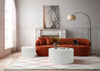 White Nesting table set of 2, Handcraft Relief MDF Coffee Table for Living Room/Office/Leisure Area(Same Sku:W876P271185) - Grand Goldman Shop
