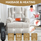 Dual Motor Heat Massage Infinite Position Up to 350 LBS Electric Power Lift Recliners with Power-Remote, Medium-firm and Heavy Duty, Beige - Grand Goldman Shop
