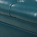 JULIANA Teal PU Storage Ottoman with Spacious Interior - Grand Goldman Shop