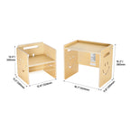Montessori Weaning Table and Chair Set, 3 in 1 Wooden Toddler Table and Chairs with Chalkboard, Adjustable Height Montessori 