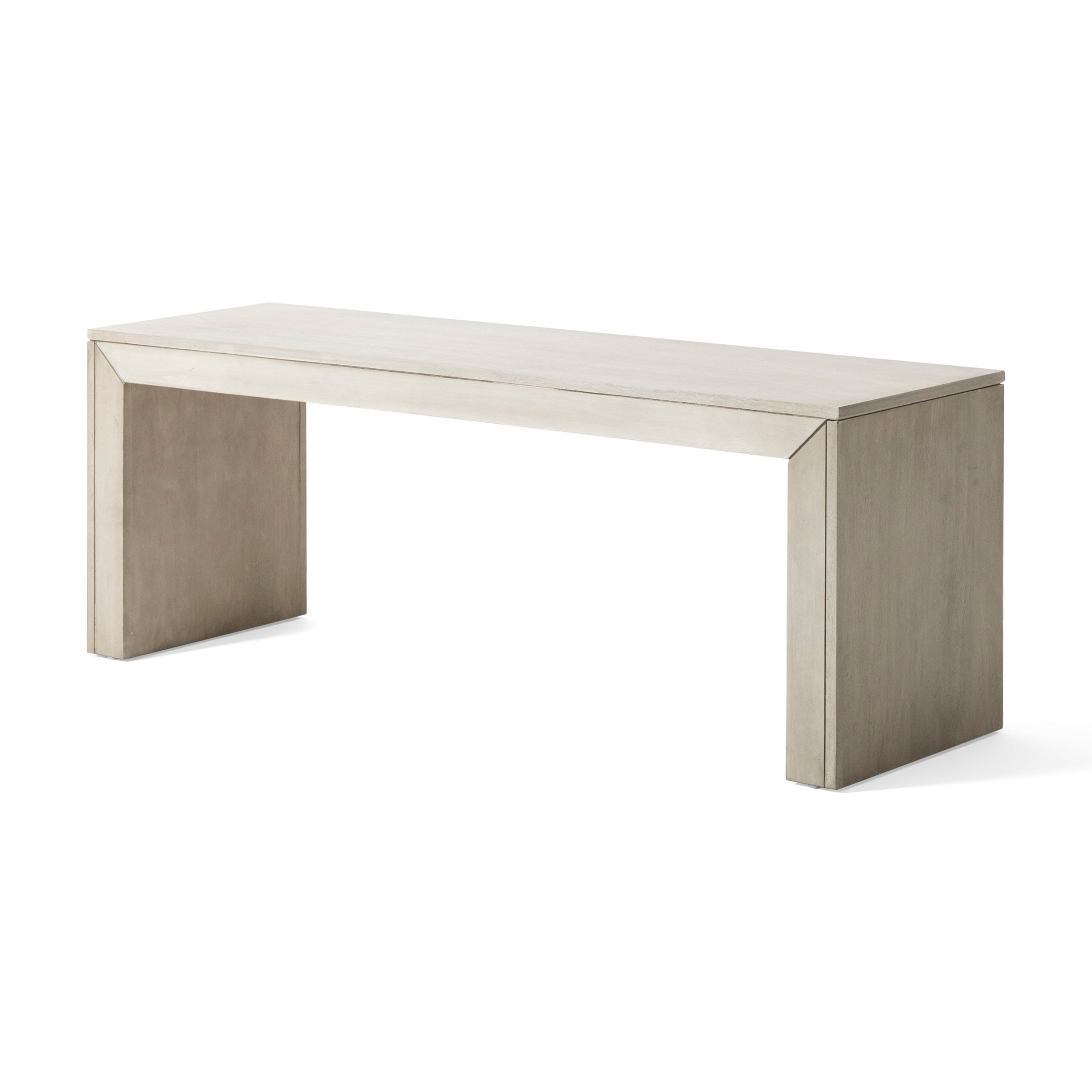 Acacia Wood Dining Bench, Light Gray Oak Finish, Farmhouse Style, 48x15x18 Inches - Grand Goldman Shop