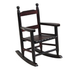 Oak Style Children's Rocking Chair for Indoor or Outdoor - Espresso Populus Wood - 14.17 x 18.90 x 22.44 inches - Grand Goldm