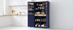 [Assembly Video Provided]TOPMAX 40.2x20x71.3inch High Freestanding Kitchen Pantry Large Cupboard Storage Cabinet with 2 Drawers, 2 Adjustable Shelves, 8 Door Shelves for Kitchen, Dining Room,Blue - Grand Goldman Shop