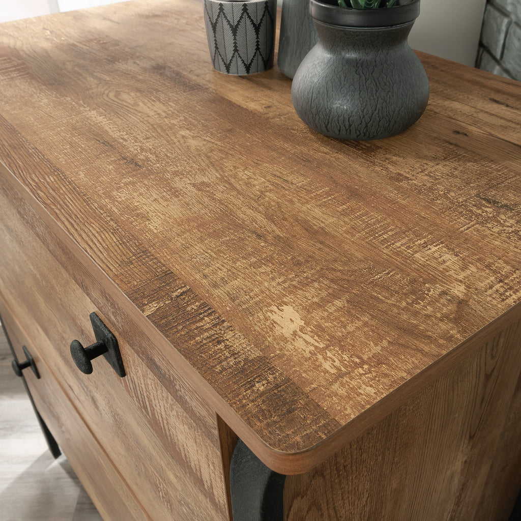 Lateral File with Bold Design, Oak finish - Grand Goldman