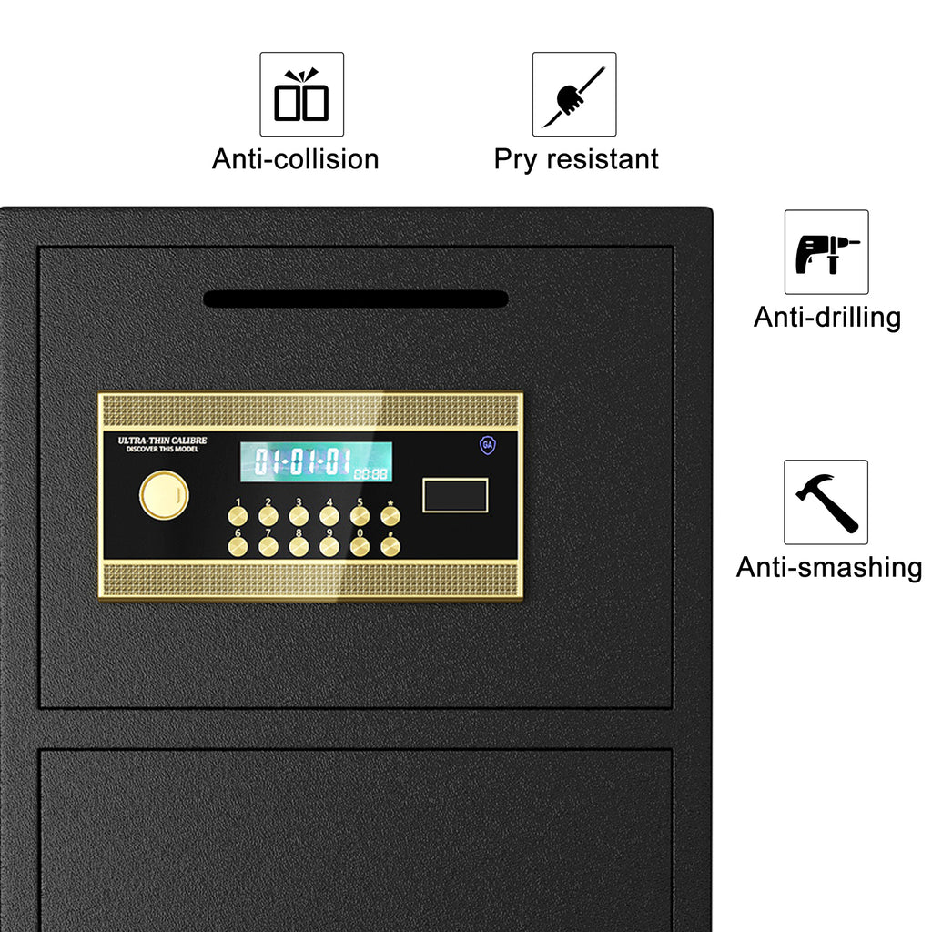 Large Double-door Coin-operated Safe, Digital Security Safe with Fireproof and Waterproof Bag, 6.5 Cubic Feet Safe Box with H