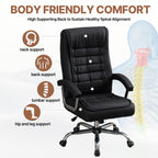 Executive Office Chair High Back PU Leather Desk Chair with Spring Seat Cushion, Ergonomic Swivel Computer Chair with Chrome 