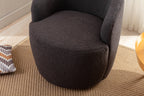 Teddy Fabric Swivel Accent Armchair Barrel Chair With Black Powder Coating Metal Ring,Dark Gray - Grand Goldman Shop