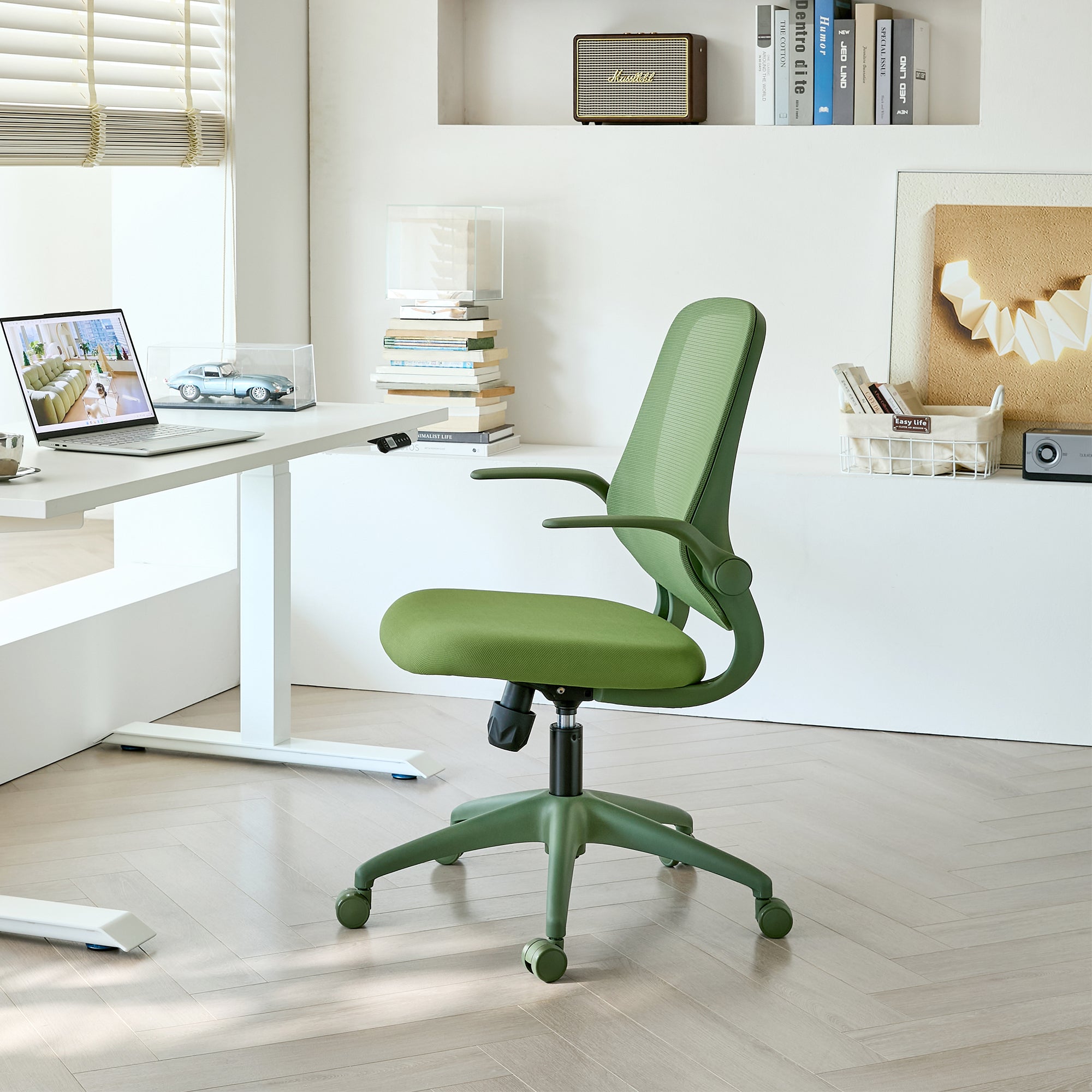 Ergonomic Color Office Chair 350LBS, Home Office, Mesh Back, Integrated Molded Foam, Comfortable Sitting, Flipping Armrest, F