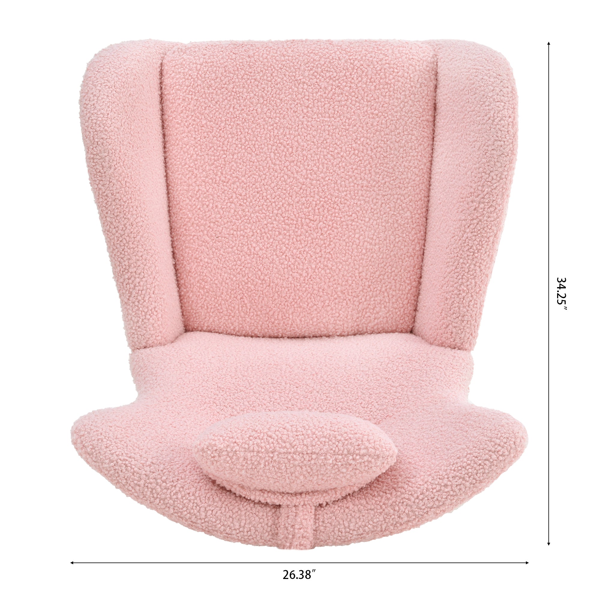 Rocking Chair Nursery, Teddy Upholstered Rocker Glider Chair with High Backrest, Adjustable Headrest & Pocket, Comfy Glider Chair for Nursery, Bedroom, Living Room, Offices, Rubber wood, pink - Grand Goldman Shop