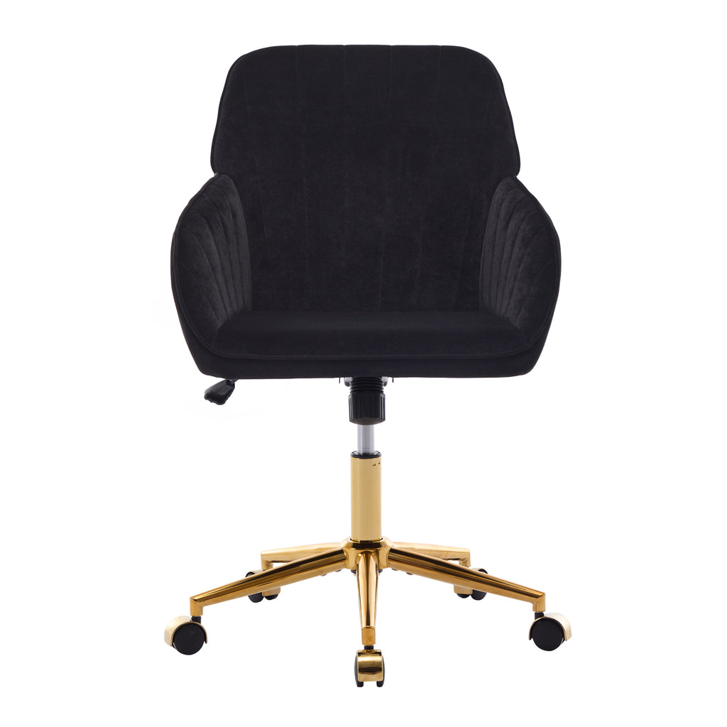 TY Adjustable Office Chair, Ergonomic Swivel Chair, Black Velvet, Comfortable for Long Sitting - Grand Goldman