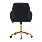 TY Adjustable Office Chair, Ergonomic Swivel Chair, Black Velvet, Comfortable for Long Sitting - Grand Goldman