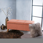Home Decor, Tufted Ainsley Button Storage Ottoman Bench with Hinged Lid , Ottoman Bench with Storage for Living Room & Bedroom,solid wood leg - Grand Goldman Shop
