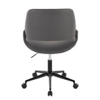 Contemporary Office Chair in Black Metal and Grey Pu - Grand Goldman