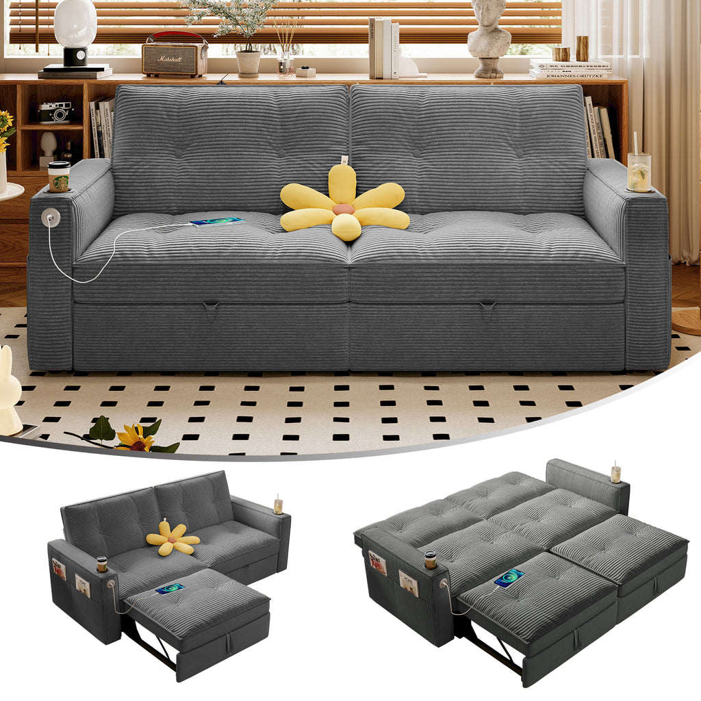 SOMNUS Multi-Functional Convertible Sofa Bed
2-in-1 Multi-Functional Sofa Bed (for Sitting & Sleeping), made of modern corduroy fabric, suitable for living rooms, bedrooms, apartments and small spaces - Grand Goldman Shop