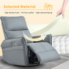Power Swivel Rocker Recliner Chair for Adults, 270° Swivel Rocking Recliner Chair,Electric Small Recliners for Small Spaces, Single Sofa Recliner for Living Room, Bedroom,RV (Blue-gray+270° Swivel) - Grand Goldman Shop