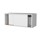 Anegam Floating Cabinet with Sliding Door, White - Grand Goldman