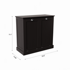 Two-Compartment Tilt-Out Laundry Sorter Cabinet-Black - Grand Goldman Shop