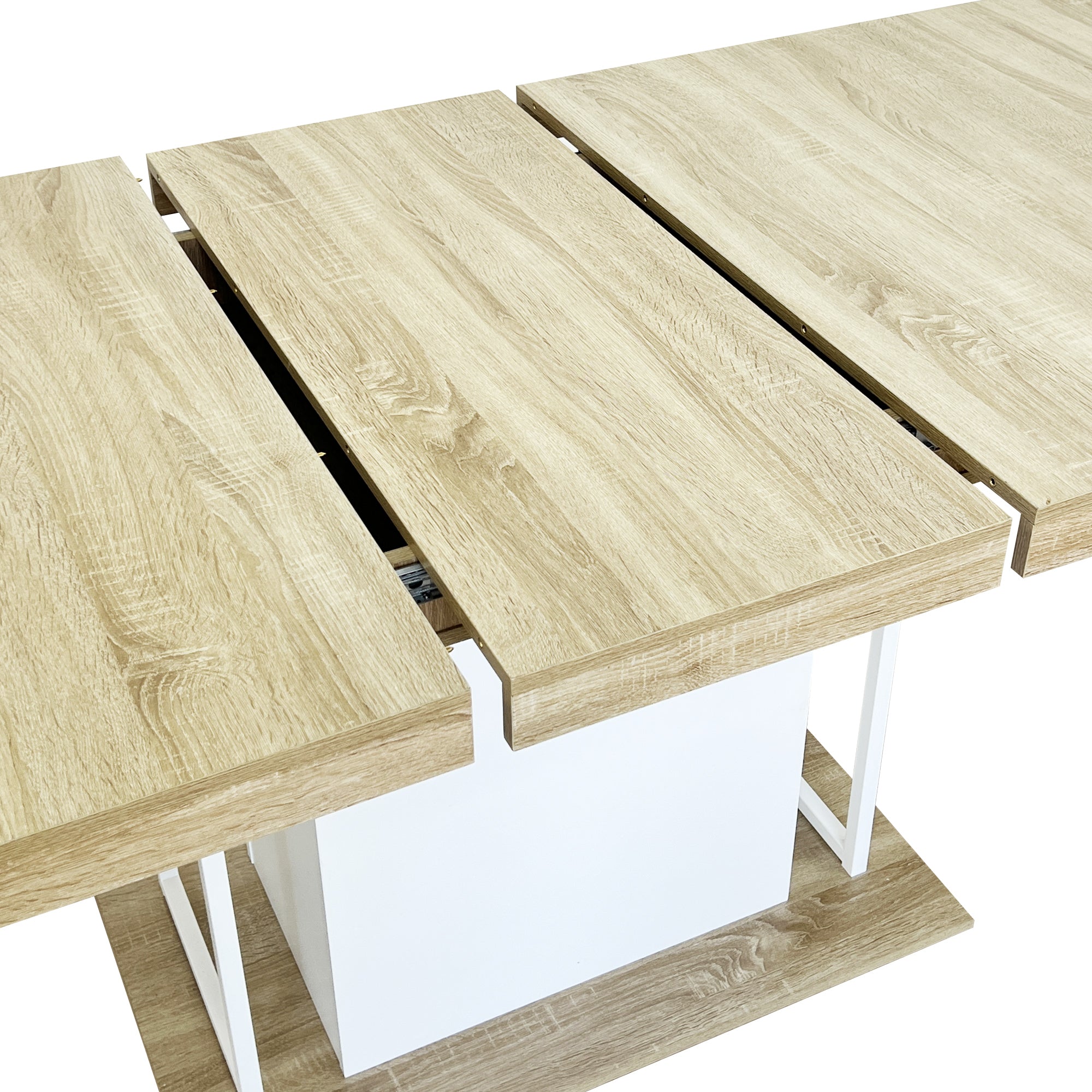 Rectangle extendable dining table for 6-10 people aged effect wood 160-200 cm - Grand Goldman Shop