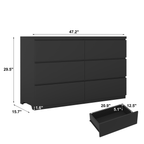 6 Drawer Storage Cabinet ,Dresser, Wood Storage Tower Clothes Organizer, Wide Chest of 6 Drawers, Large Storage Space for Bedroom, Hallway, Entryway Living Room - Grand Goldman Shop