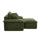 47' Oversized Sofa Chair and a Half with Deep Seat & Movable 2-Layer Ottoman Set,  Cloud Sofa Bed with Chaise, 1-Seater Modular Sectional Sleeper Couch for Living Room, No Assembly Teddy-Fleece, Green - Grand Goldman Shop