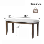 Upholstered Bench for Bedroom End of Bed,38-inch Entryway Bench for Living Room,Dining Bench with Padded Seat and Solid Wood Leg for Kitchen Bedroom,Indoor and Hallway (Bench, Beige+Brown) - Grand Goldman Shop