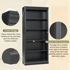 83' Tall Wood Bookcase Suite with light strip ,5-Tier Home Decor Bookcase Suite with Adjustable Shelves,Storage Organizer,Fre