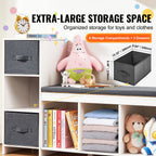 Kids Reading Nook Bench, Toddler Bookshelf and Bookcase with Detachable Seat Cushion, 6-Cubby Storage Organizer Bench with 3 