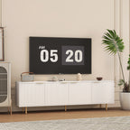 White Modern TV Stand Fluted 68' t, Entertainment Center with Storage Doors, TV Console Media Cabinet,  for 55+ Inch TV, Living Room - Grand Goldman Shop