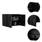 Wall Storage Cabinet Lions, 3 Shelves, Double Door, Black Wengue Finish - Grand Goldman