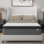 NapQueen Isabella 14 Inch Full Hybrid Pillow Top Mattress in Grey+White with Foam+Spring Construction - Grand Goldman Shop