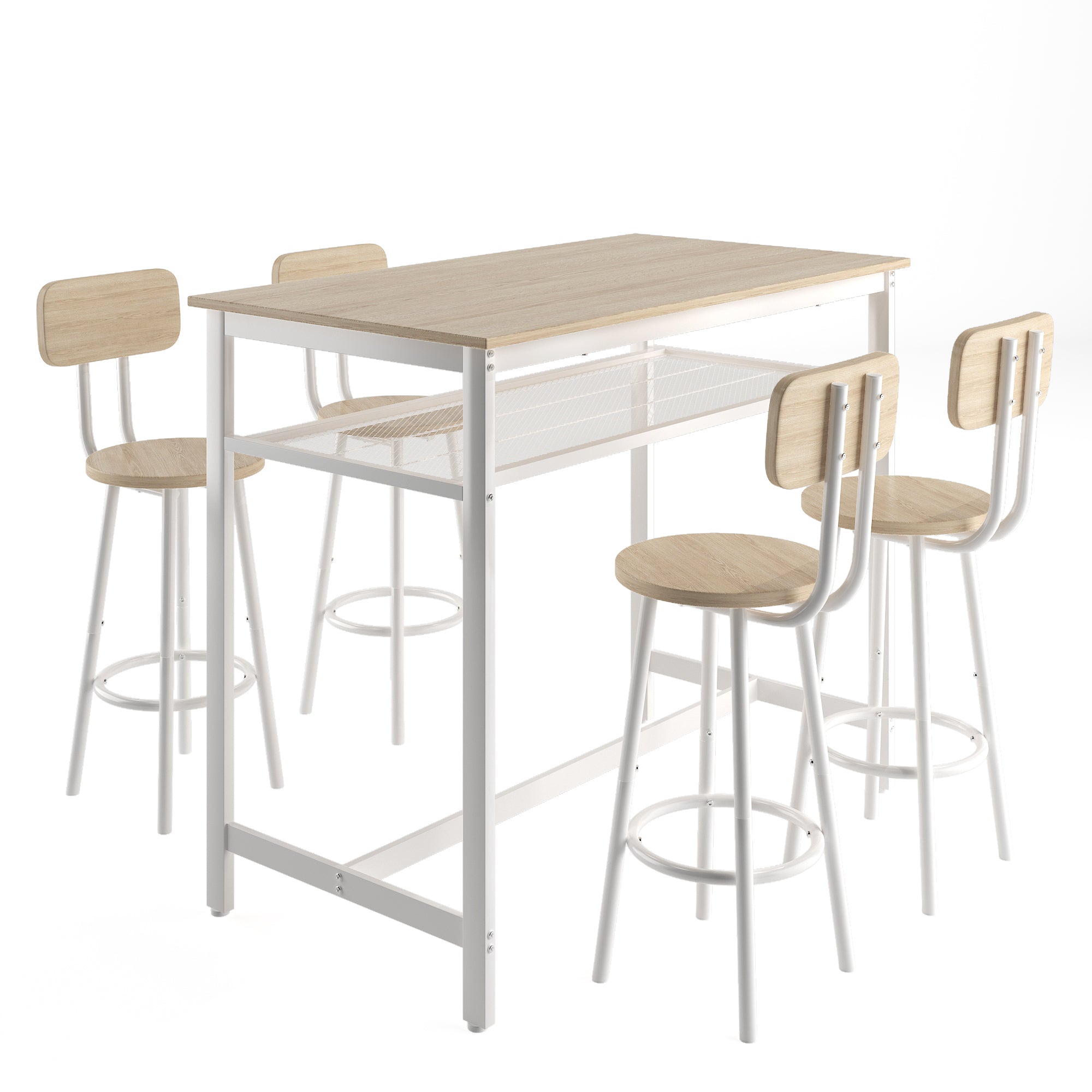 5-Piece Kitchen Counter Height Table Set, Bar Table with 4 Chairs - Grand Goldman Shop