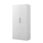72-Inch 2-Door File Cabinet with Lock, 4 Adjustable Shelves, Heavy-Duty Steel Construction, White, Metal, for Commercial Offi