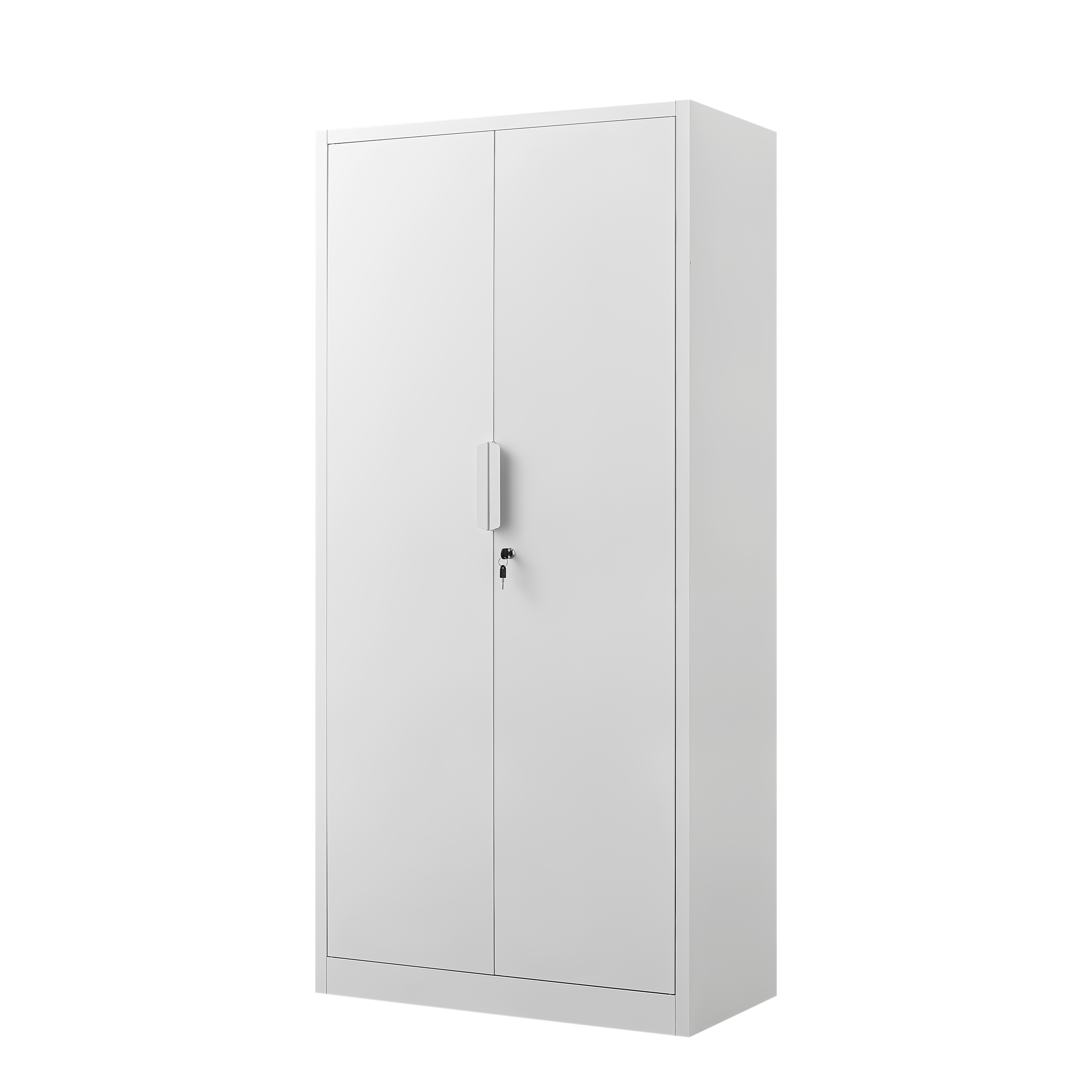 70-Inch Two-Door File Cabinet with Lock, 4 Adjustable Shelves, Heavy-Duty Steel, White Finish for Office Storage | Premium Ho