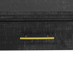 TREXM Unique Retro Silhouette Console Table with Open Style, Two Top Drawers for Entrance, Dinning Room, Living Room (Antique Black) - Grand Goldman Shop