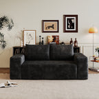 63' 2Setaser Sofa,Corduroy Fabric,Deep Seat Couches,Comfy Loveseat Sofa,No Assembly,1pcs for Living room, Bedroom,Conference room ,Apartment,Black - Grand Goldman Shop