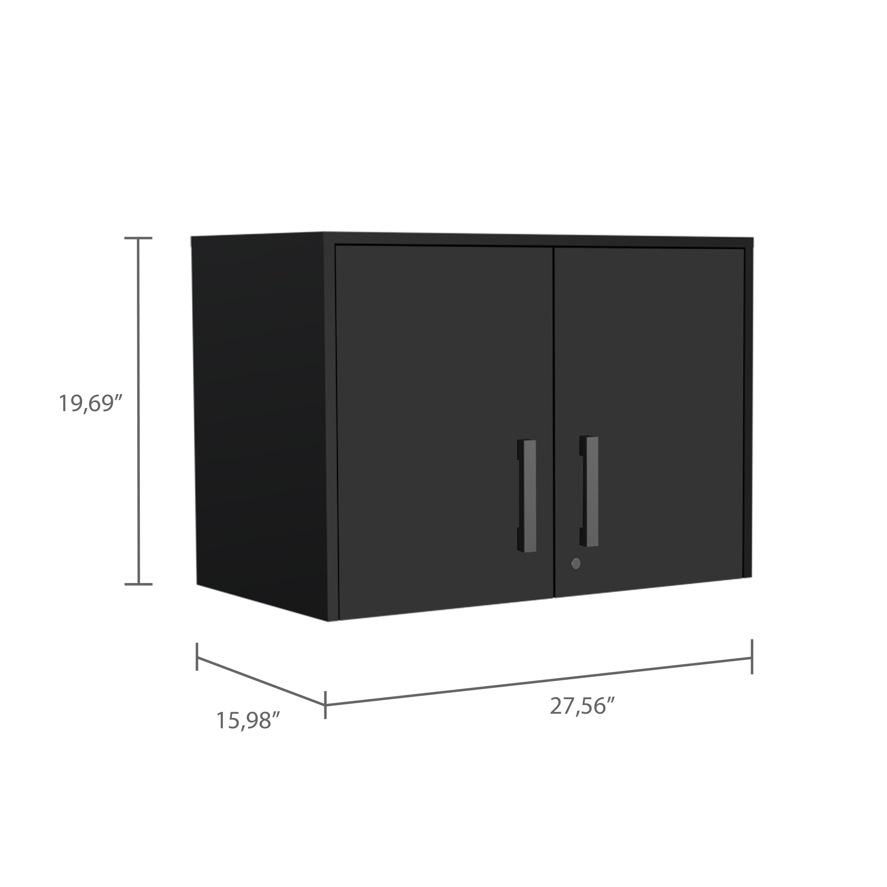 Wall Storage Cabinet Lions, 3 Shelves, Double Door, Black Wengue Finish | Premium Home Decor - Grand Goldman