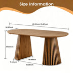 Wooden Dining Table, Flexible and Extendable, Multi-functional and Space-saving, Fashionable Oval Design and Slatted Table Legs, Tea Table or Office Desk, Beautiful and Practical - Grand Goldman Shop