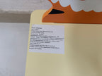 Kids Table and 2 Chairs Set, Wooden Activity Play Table Set with Bear & Tiger Design in White & Orange, Solid Wood and MDF Co