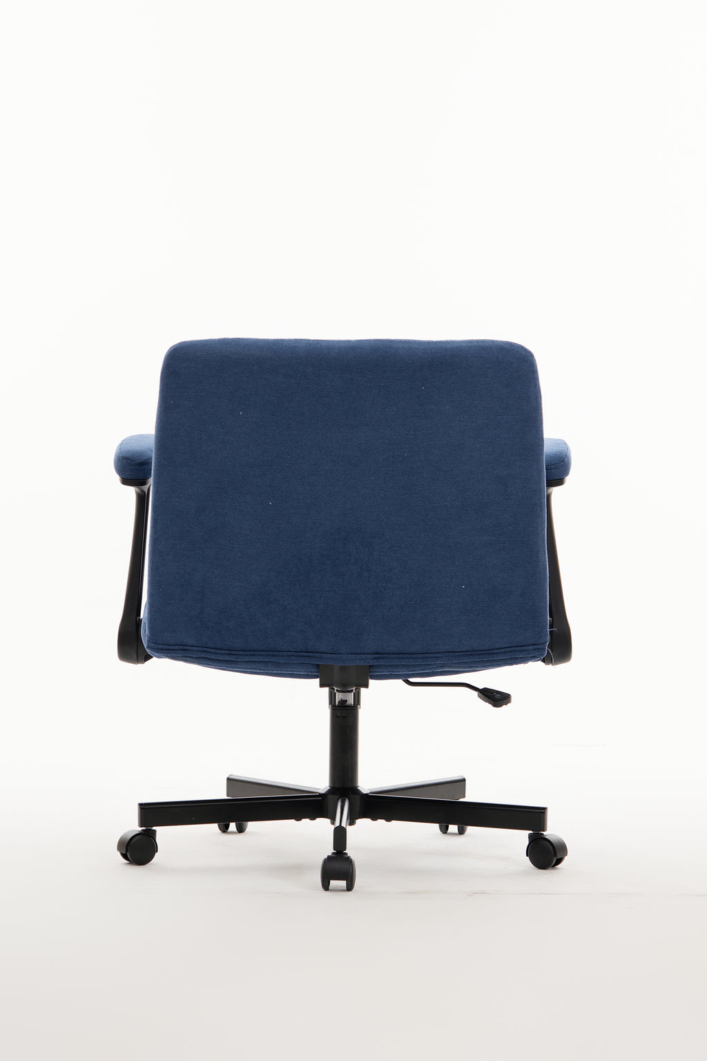 Modern Linen Blue Criss Cross Armrest Office Chair with Foldable Design, Soft Velvet Fabric, 36.6-Inch Height - Grand Goldman