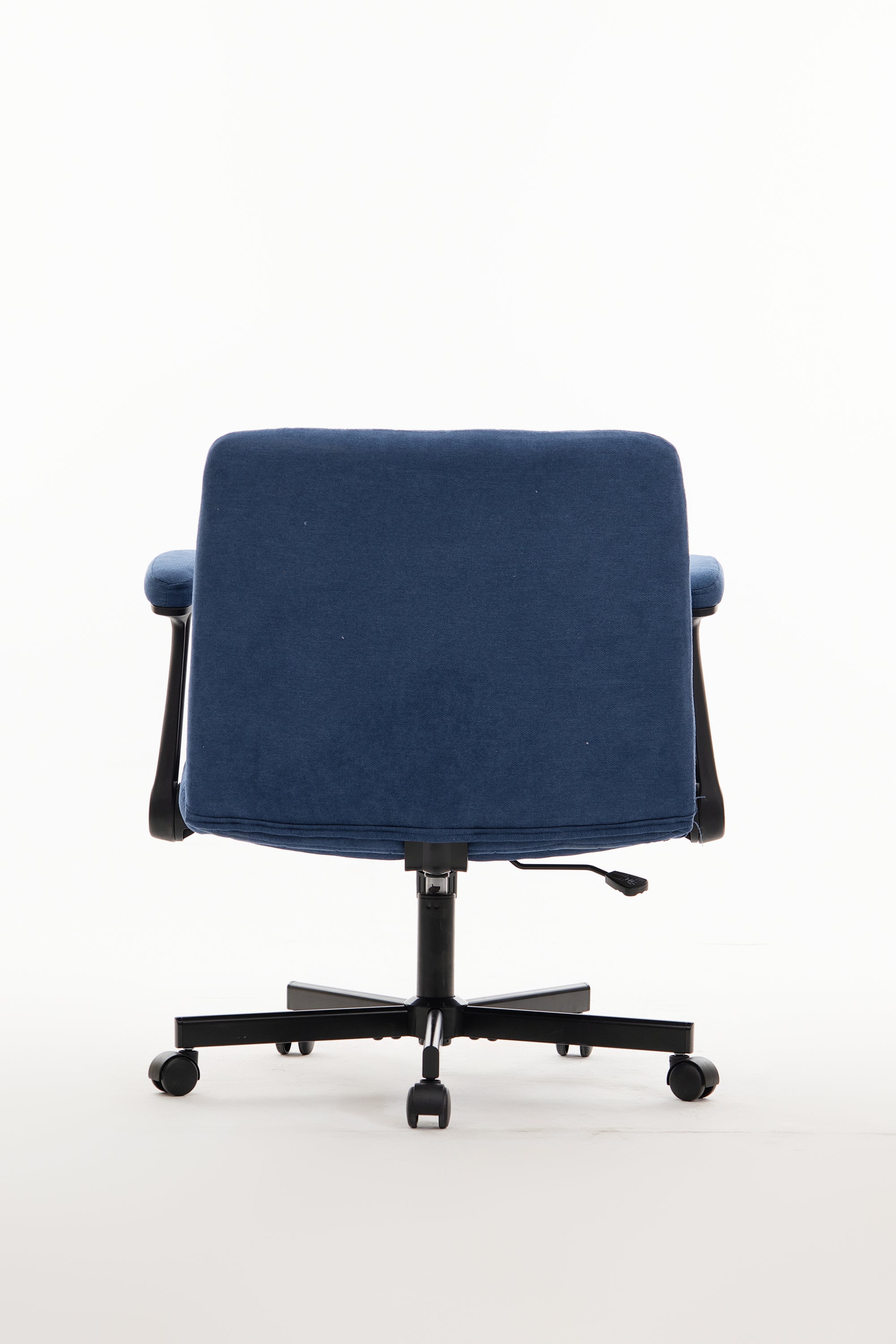 Modern Linen Blue Criss Cross Armrest Office Chair with Foldable Design, Soft Velvet Fabric, 36.6-Inch Height - Grand Goldman