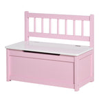 Qaba Toddler Toy Box Storage Bench with Large 27 L Interior, Kids Storage Bench Seat with Storage for Toddler Playroom Furnit