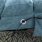 Ergonomic Linen Massage Chaise Lounge with Remote Control, 5 Modes, Blue, 21.65 x 58.27 x 34.25 inches - Grand Goldman Shop