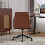 Office Chair,Mid Back Home Office Desk Task Chair with Wheels and Arms Ergonomic PU Leather Computer Rolling Swivel Chair wit