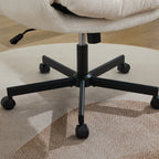 Modern Chenille Swivel Office Chair, Height Adjustable Task Chair with Convertible Multi-Position Armrests,Comfy Double Cushi