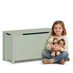 Kids Wooden Toy Box Storage with Safety Hinged Lid for Ages 2+ (Sage) | Premium Home Decor - Grand Goldman