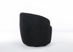 Teddy Fabric Swivel Accent Armchair Barrel Chair With Black Powder Coating Metal Ring,Black - Grand Goldman Shop