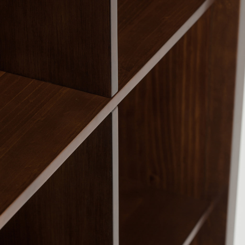 Artisan 9 Cube Bookcase and Storage Unit in Russet Brown, Solid Wood Transitional Style with Hand-Finished Glazed Finish - Gr